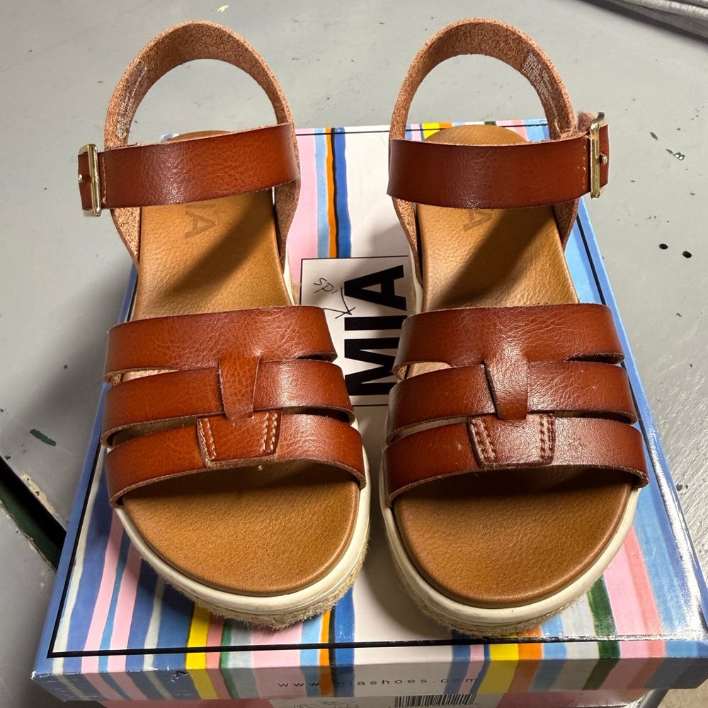 MIA Kids Tan Leather Sandals